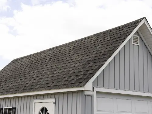 A closeup of a roof that was washed and serviced